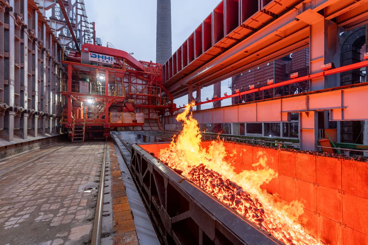 Steel plate production line at Baowu Xinsteel factory